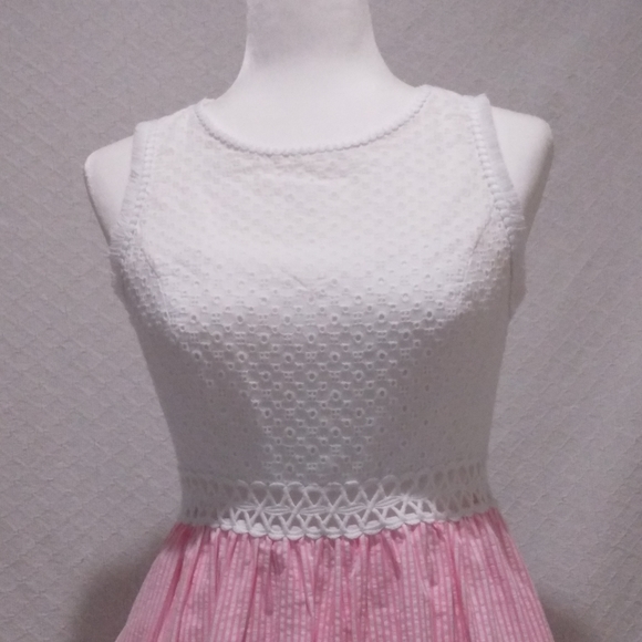 Lilly Pulitzer Alivia Havana Pink Yarn Dye Seersucker Dress with Pockets - Picture 10 of 12